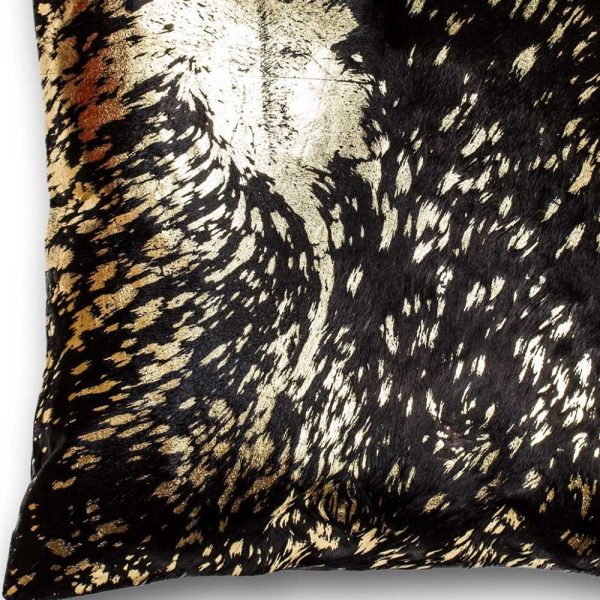 Chocolate and Gold Torino Kobe Cowhide Pillow - Image 4