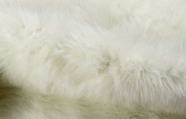 4' x 5' Polar Bear Off White Faux Hide Area Rug - Image 2