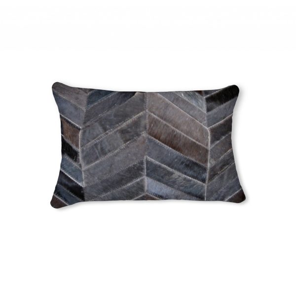 12" x 20" x 5" Cool Chocolate Torino Kobe Chevron  Pillow - Image 3