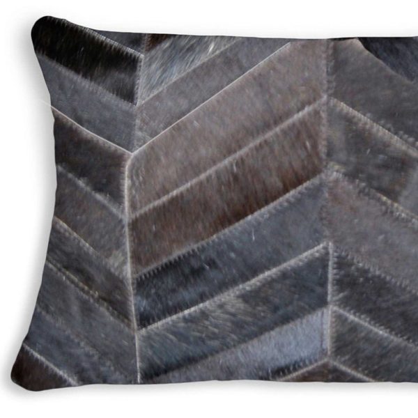 12" x 20" x 5" Cool Chocolate Torino Kobe Chevron  Pillow - Image 4