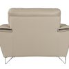 Leather Match Solid Color Pillow Top Arms Silver Legs - Image 3