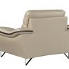 Leather Match Solid Color Pillow Top Arms Silver Legs - Image 4