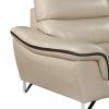 Leather Match Solid Color Pillow Top Arms Silver Legs - Image 5