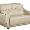 36" Elegant Beige Leather Loveseat - Image 2