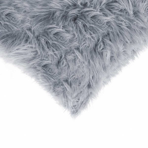 18" x 18" x 5" Grey Faux Fur  Pillow 2 Pack - Image 2