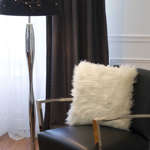 18" x 18" x 5" Off White Faux Fur  Pillow 2 Pack - Image 3