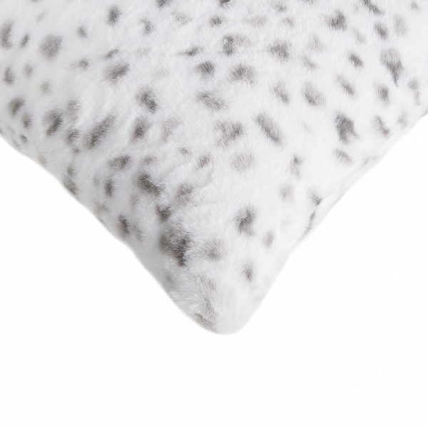 Snow Leopard Faux Fur Pillow 2 Pack - Image 2
