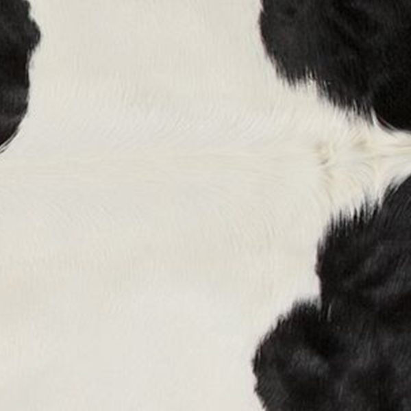 72" x 84" White and Black Cowhide  Rug - Image 3