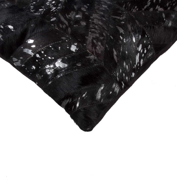 18" x 18" x 5" Black and Silver  Pillow - Image 2