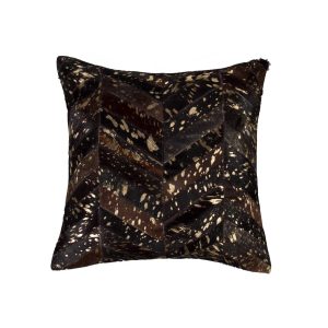 18" x 18" x 5" Chocolate and Gold  Pillow
