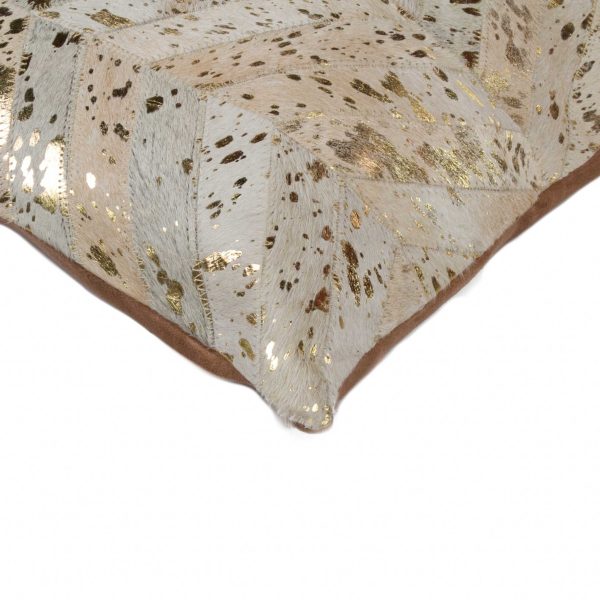 18" x 18" x 5"  Natural and Gold  Pillow - Image 2