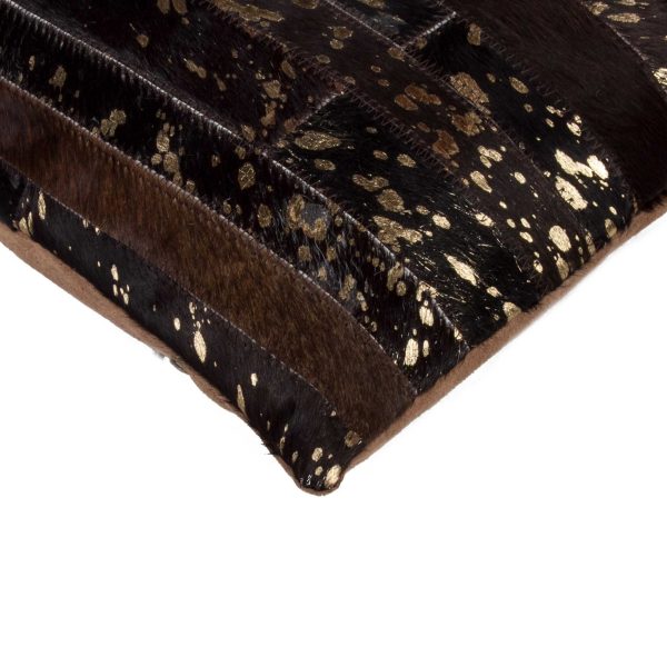 12" x 20" x 5" Chocolate and Gold  Pillow - Image 2