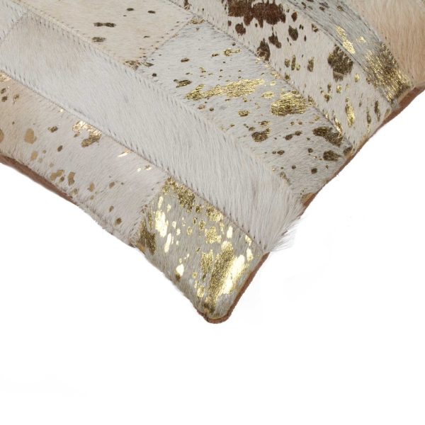 12" x 20" x 5" Natural and Gold  Pillow - Image 2