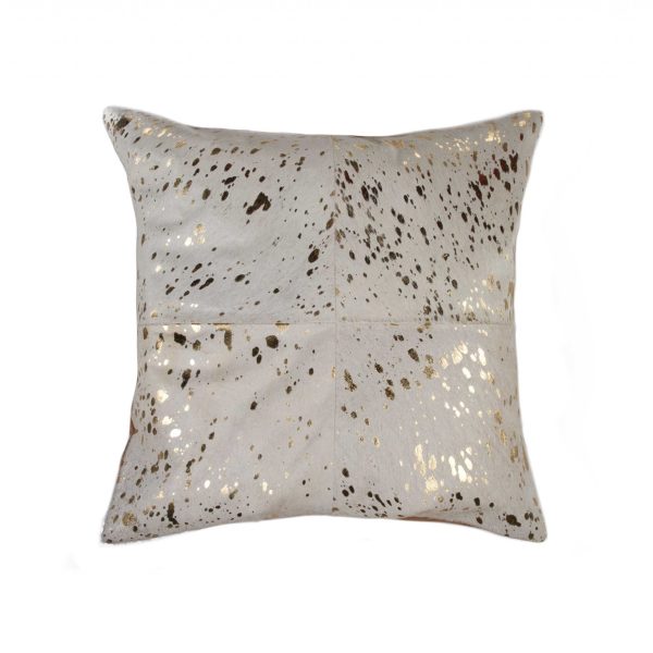 18" x 18" x 5" Natural and Gold  Pillow