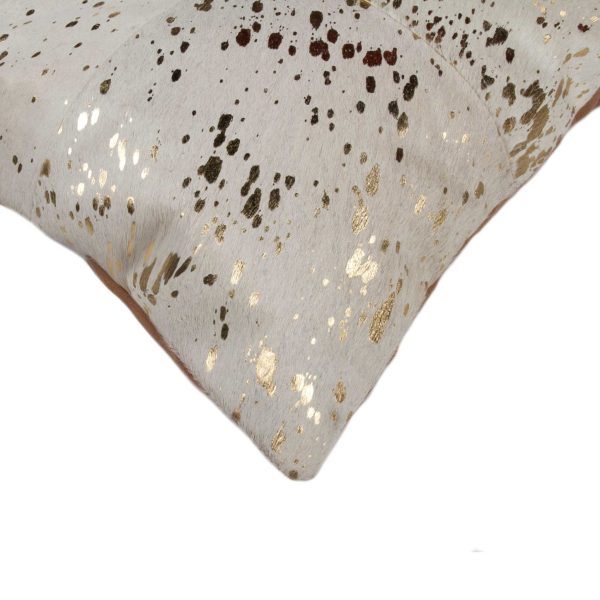 18" x 18" x 5" Natural and Gold  Pillow - Image 2