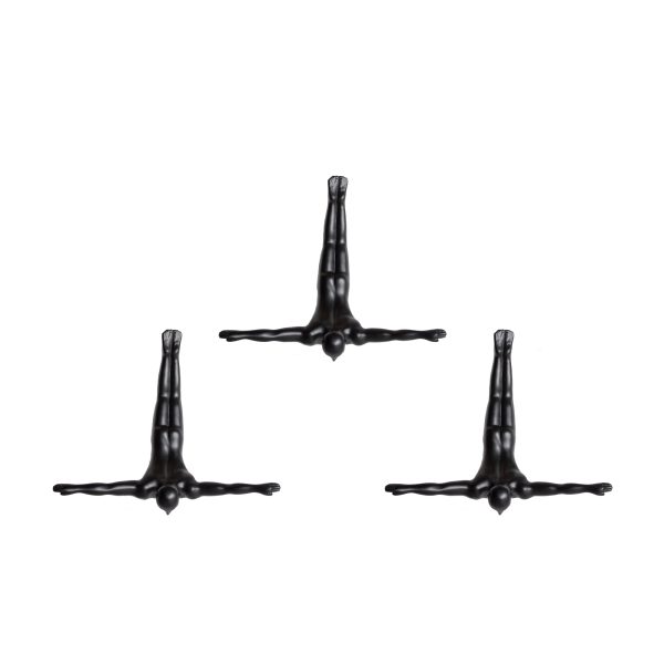 6.5" x 2.5" x 6.5" Wall Diver - Black 3-Pack