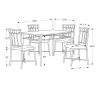 61.5" x 73.5" x 101" Black Metal Foam Polyurethane Leather Look Polyes  5pcs Dining Set - Image 3