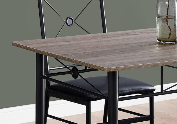 63" x 76" x 102" Dark Taupe  Black  Foam  Metal  5pcs Dining Set - Image 3