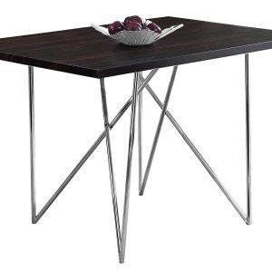 31.5" x 47.5" x 30" Cappuccino Hollow Core Particle Board Metal  Dining Table
