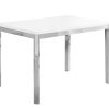 31.5" x 47.5" x 30" White Particle Board Metal  Dining Table