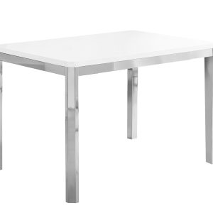 31.5" x 47.5" x 30" White Particle Board Metal  Dining Table