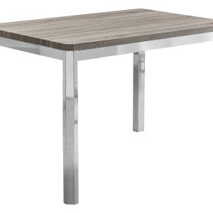 31.5" x 47.5" x 30" Dark Taupe Hollow Core Particle Board Metal  Dining Table