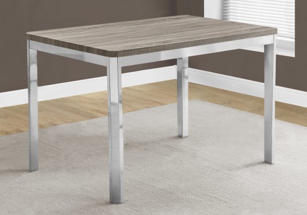 31.5" x 47.5" x 30" Dark Taupe Hollow Core Particle Board Metal  Dining Table - Image 2