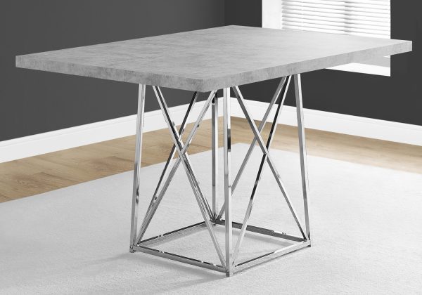 36" x 48" x 31" Grey  Particle Board and Chrome Metal  Dining Table - Image 2