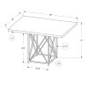 36" x 48" x 31" Grey  Particle Board and Chrome Metal  Dining Table - Image 3