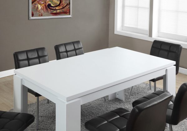 35.5" x 59" x 30" White Particle Board Hollow Core and MDF  Dining Table - Image 2