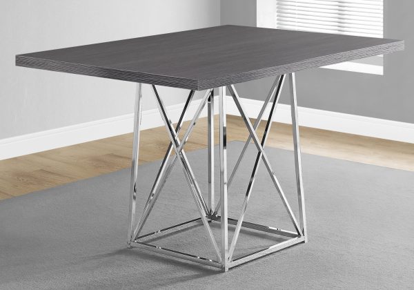 36" x 48" 31" Grey  Particle Board ad Chrome Metal  Dining Table - Image 2