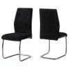 Two 77.5" Velvet Chrome Metal and Foam Dining Chairs - Image 2