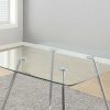 31" Chrome Metal and Clear Tempered Glass Dining Table - Image 2