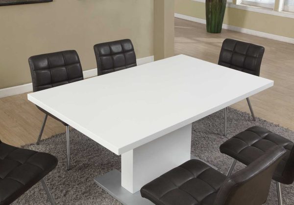 35.5" x 59" x 30" White Metal  Dining Table - Image 2