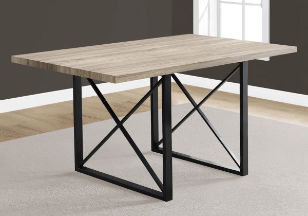 36" x 60" x 30" Dark Taupe  Black  HollowCore  Particle Board  Metal  Dining Table - Image 2