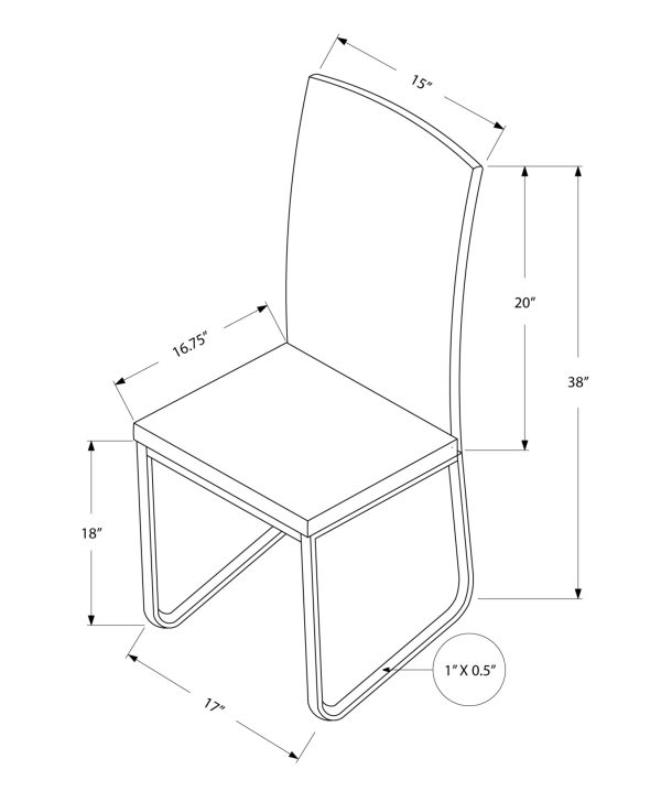 Two 38" Black Faux Leather and Metal Dining Chairs - Image 4