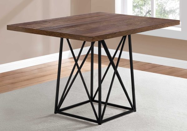 36" x 48" 31" BrownwithBlack  Reclaimed Wood  Particle Board and Metal  Dining Table - Image 2