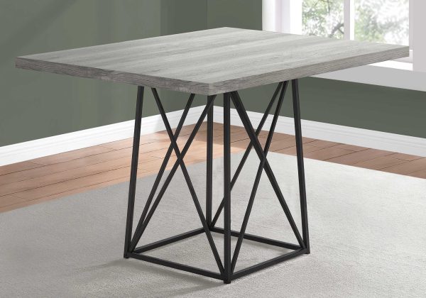 36" x 48" 31" GreywithBlack  Reclaimed Wood  Particle Board and Metal  Dining Table - Image 2