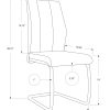 40.5" x 34.5" x 77.5" Taupe Black Foam Metal Polyester Dining Chairs 2pcs - Image 3