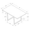 35.5" x 59" x 30.25" White Particle Board Metal  Dining Table - Image 3