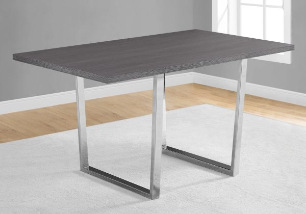 35.5" x 59" x 30.25" Grey Particle Board Metal  Dining Table - Image 2