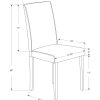 44.5" x 35.5" x 72" Cappuccino Foam Solid Wood Leather Look Dining Chairs 2pcs - Image 3