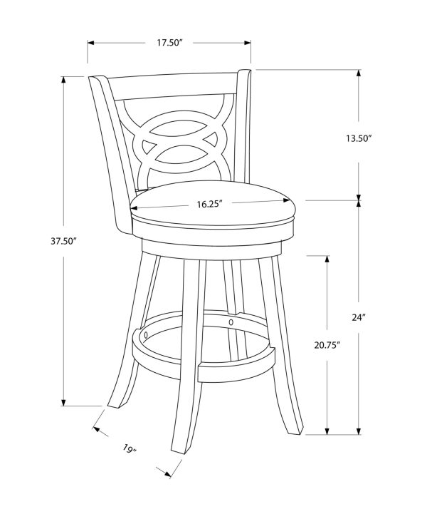 38" x 35" x 78" Oak Black Solid Wood Foam Veneer Leather Look  2pcs Swivel Barstools - Image 3