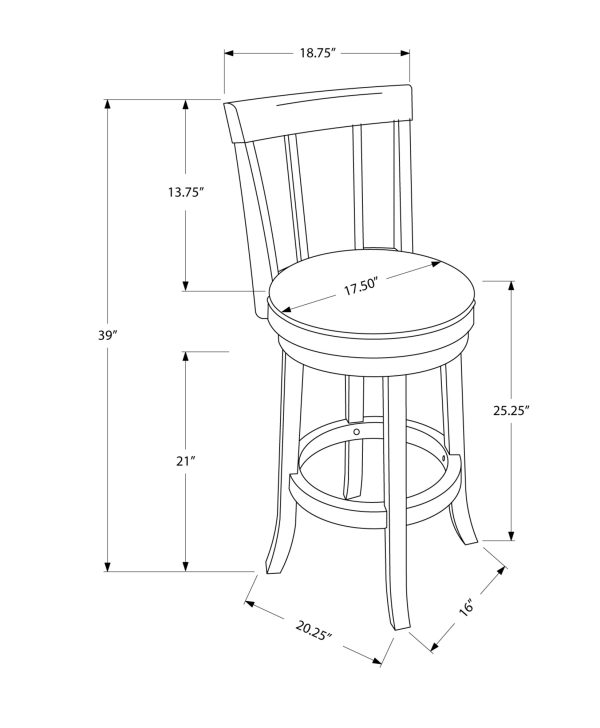 40.5" x 37.5" x 78" Cappuccino Black Solid Wood Foam Veneer Leather Look 2pcs Swivel Barstools - Image 3