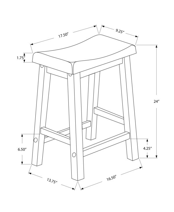 27.5" x 35" x 48" White Solid Wood Mdf Barstool - Image 3