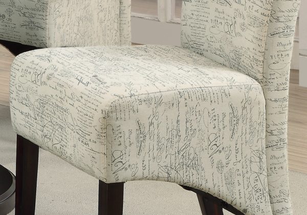 46" x 38" x 81" Beige Cappuccino Foam Particle Board Solid Wood Linen  Dining Chairs 2pcs - Image 2