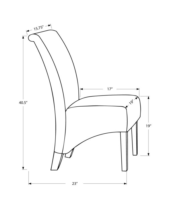 46" x 38" x 81" Beige Cappuccino Foam Particle Board Solid Wood Linen  Dining Chairs 2pcs - Image 3