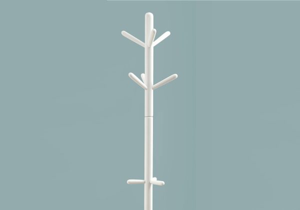 16.25" x 16.25" x 69" White Solid Wood  Coat Rack - Image 2