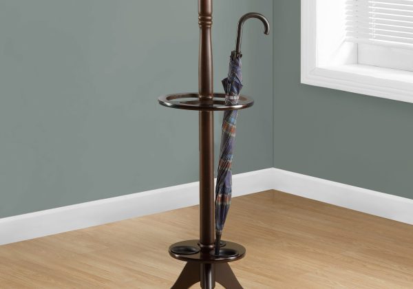 17" x 17" x 71" Cherry Wood Coat Rack with  Umbrella Holder - Image 2