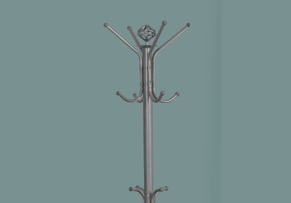 19" x 19" x 70" Silver  Metal  Coat Rack - Image 2